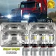 4pcs 4x6" LED Headlights Hi/Lo DRL For Kenworth T800 W900 Peterbilt 357 379 378