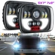 2X 55W 7x6" 5x7" Led Headlights for International Harvester 4700 4800 4900 8100