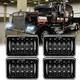 4PCS 4x6" LED Headlights With DRL For Kenworth W900 T400/800 Peterbilt 357 379 