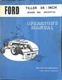 Ford 36-Inch Tiller Operator's Manual Model 09JC9734 Tractor Equipment Book