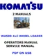KOMATSU WA500-1LC WHEEL LOADER SERVICE REPAIR OWNERS MANUALS PDFS ON USB