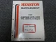Hesston H170 HB170 H222 HB222 Chrysler Engines Supplement Parts Catalog Manual