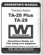 WESTENDORF TA-28 AND TA-29 TRACTION PLUS LOADER OPERATORS MANUAL