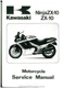 1987-1991 Kawasaki ZX1000B NINJA ZX-10R Motorcycle Service Manual : 99924-109...