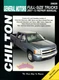 MANUAL SERVICE REPAIR SILVERADO SIERRA TAHOE YUKON CHILTON SHOP BOOK 2007-2013