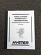 Hyster S70XL S80XL S80XLBCS Transmission Forklift Shop Service Repair Manual