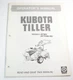 Kubota AT60 AT70S-E Walk Behind Rotary Tiller Operator Maintenance Manual Book