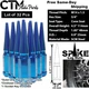 32Pc 4.5" TALL BLUE M14x1.5 SPIKE LUG NUT+KEY FIT F250/350 RAM2500/3500 8LUG