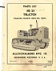 Allis Chalmers HD 21 Prior To S/N 12501 Crawler Tractor Parts Manual