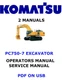 Komatsu PC750-7 Hydraulic Excavator Owners Service Shop Operators Manual PDF