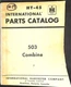 International Harvester HT-45 503 Combine Parts Catalog Manual Hamilton Canada