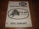 Gehl CA 600 Quick Switch One Row Attachment Service Parts Manual Form No. 045687