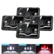For Kenworth T800 W900 Peterbilt 357 379 378 4pcs 4x6" LED Headlights Hi/Lo DRL