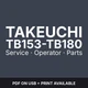Takeuchi TB153-TB180 Mini Excavator &mdash; Operator Manual