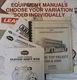 EQUIPMENT MANUALS BOOKS by VARIATION GARBAGE TRUCK, SWEEPER, SPREADERS, PTO'S