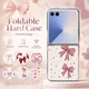 Sparkling Pink Bows Cute Clear Hard TPU Case Cover For Samsung Z Flip7 Flip6 5