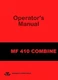 MASSEY FERGUSON MF 410 MF410 Combine Operators Manual
