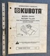 KUBOTA ROTARY TILLER G4000 OPERATOR'S manual  70000-70234 for tractors g3200 etc