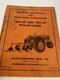 ALLIS CHALMERS OPERATING OWNER MANUAL PARTS LIST BOOK WD-52 53 PICK UP PLOW
