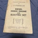 Caterpillar Cat Diesel D8800 Engine & Electric Set Owner Operator Manual Book