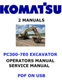 Komatsu PC300-7E0 Hydraulic Excavator Owners Service Shop Operators Manual PDF