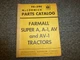 International McCormick Farmall Super A A1 AV AV1 Tractor Parts Catalog Manual