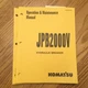 Komatsu JPB2000V HYDRAULIC BREAKER OPERATION MAINTENANCE MANUAL, PAVEMENT HAMMER