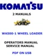 KOMATSU WA500-1 WHEEL LOADER SERVICE REPAIR OWNERS MANUALS PDFS ON USB
