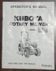 Kubota Rotary Mower RCK60-24B,RCK54-24B,RCK54-75B Operator's Manual Part #G-5800
