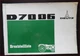 Deutz Tractor D 7006 Spare Parts List