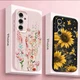 Leather Texture Flower Case For Samsung S26 S25 Ultra S24 FE S23 S22 A57 Cover