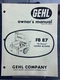 Unsealed Gehl FB 87 "Hi-Throw" Hopper Blower Manual Form No. 610306  @B2