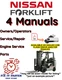 NISSAN 1F2UCU MCU1F2A33LU FORKLIFT OWNERS SERVICE ENGINE PARTS MANUAL PDF ON USB