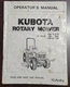 Kubota Rot. Mower RCK60-24B,RCK54-24B,RCK54-75B Operator's Manual Part # G-5800