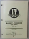 Vtg 1977 I&T Shop Service Massey-Ferguson MF-36 Manual Model MF285 Tractor
