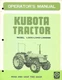 KUBOTA MODEL L305,L345,L355SS TRACTORS OPERATORS MANUAL