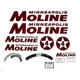 MM 4 Star Black: Mylar Decal Set Fits Minneapolis Moline Replaces DEC226-STR