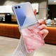 Marble Case For Samsung Galaxy Z Flip7 FE Flip6 Flip5 Flip4 3 With Hinge Cover