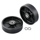 Manual Pallet Jack Steering Wheels Set 7 x 2" (180 x 50mm) Poly Tread Black C...