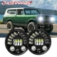Fit International Scout II 1973-1980 7'' LED Headlight Hi/Lo Halo Turn Signal
