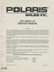 JL423 Polaris 1999 ATV and 6X6 Service Manual Volume 3 (1999) PN 9915083