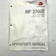 AGCO Massey Ferguson MF 2705E 2706E 2700E Tractor Operator Owner Manual WRINKLED