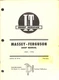 Massey Ferguson MF285 Shop Manual MF-36 T&T Shop Service Technical Pub