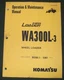 KOMATSU ADVANCE WA300L-3 WHEEL LOADER OPERATION & MAINTENANCE MANUAL S/N 53001-