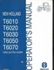 MEW HOLLAND T6010, 6020, T6030, T6050, T6070 DELTA AND PLUS TRACTORS OPE  MANUAL