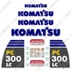 Fits Komatsu PC300LC-8 Decal Kit - 7 YEAR OUTDOOR 3M VINYL!