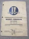 I & T Massey-Ferguson Models MF25-MF130 Shop Manual, MF-25