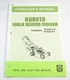 Kubota W5019 W5021 Walk Behind Lawn Mower Operation Operator Maintenance Manual