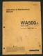 KOMATSU WA500-1 WHEEL LOADER OPERATION & MAINTENANCE BOOK MANUAL S/N 20001-UP