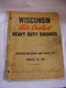 Wisconsin TH THD Engine Instruction Owners Manual With Parts Catalog Original